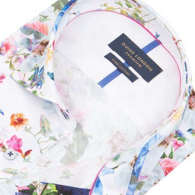 Long Sleeve Placement Floral Print Shirt
