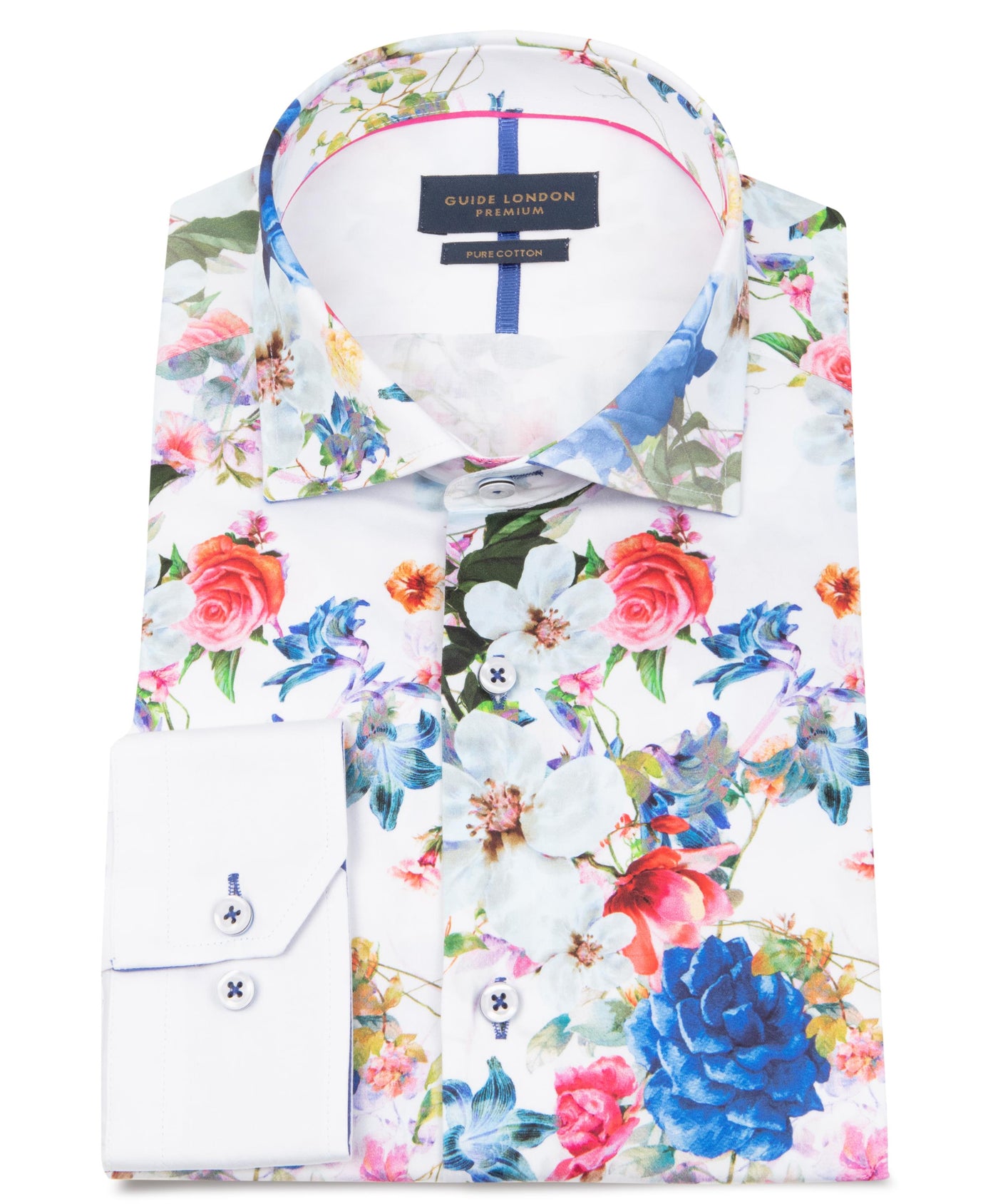 Long Sleeve Placement Floral Print Shirt