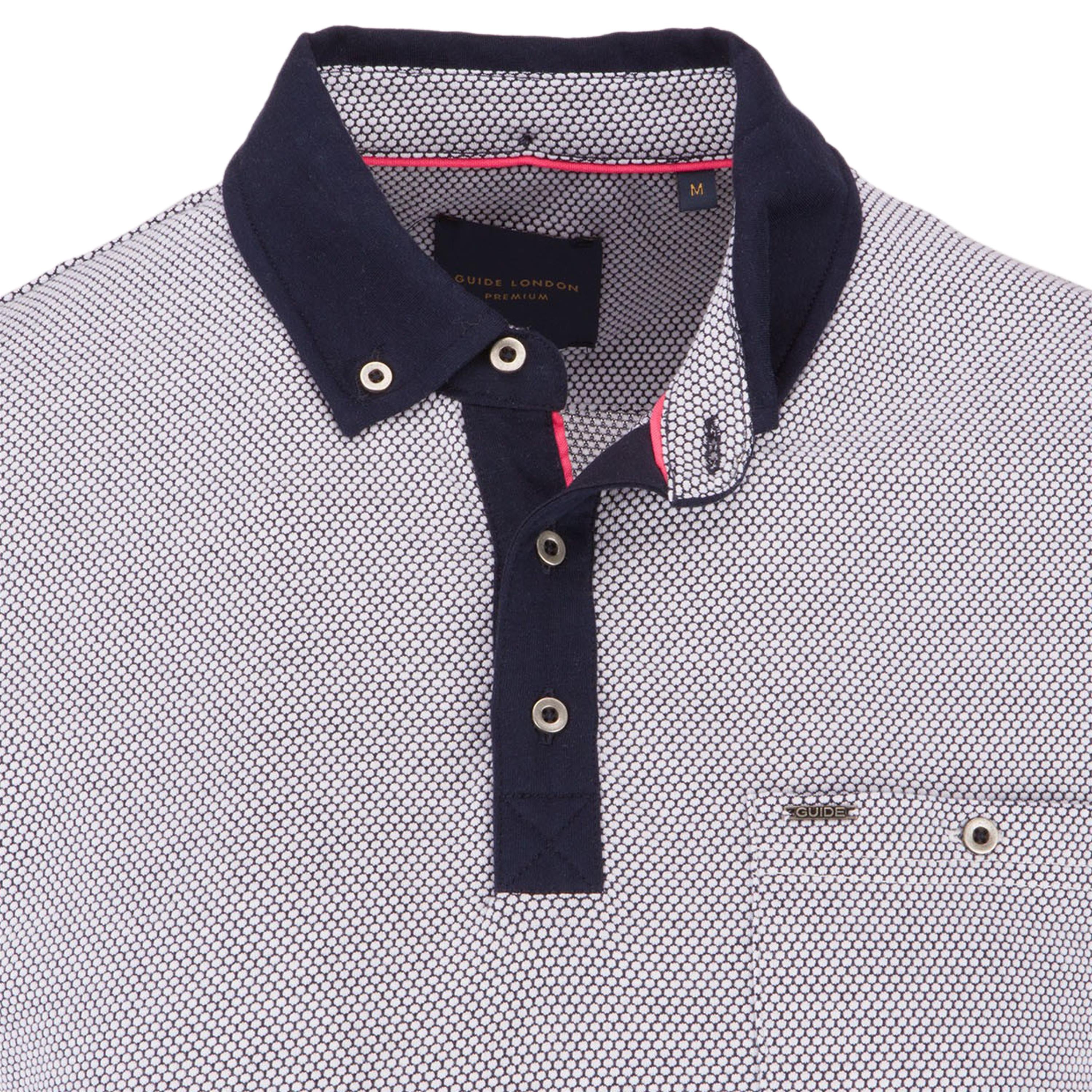 Contrast sleeve jacquard polo
