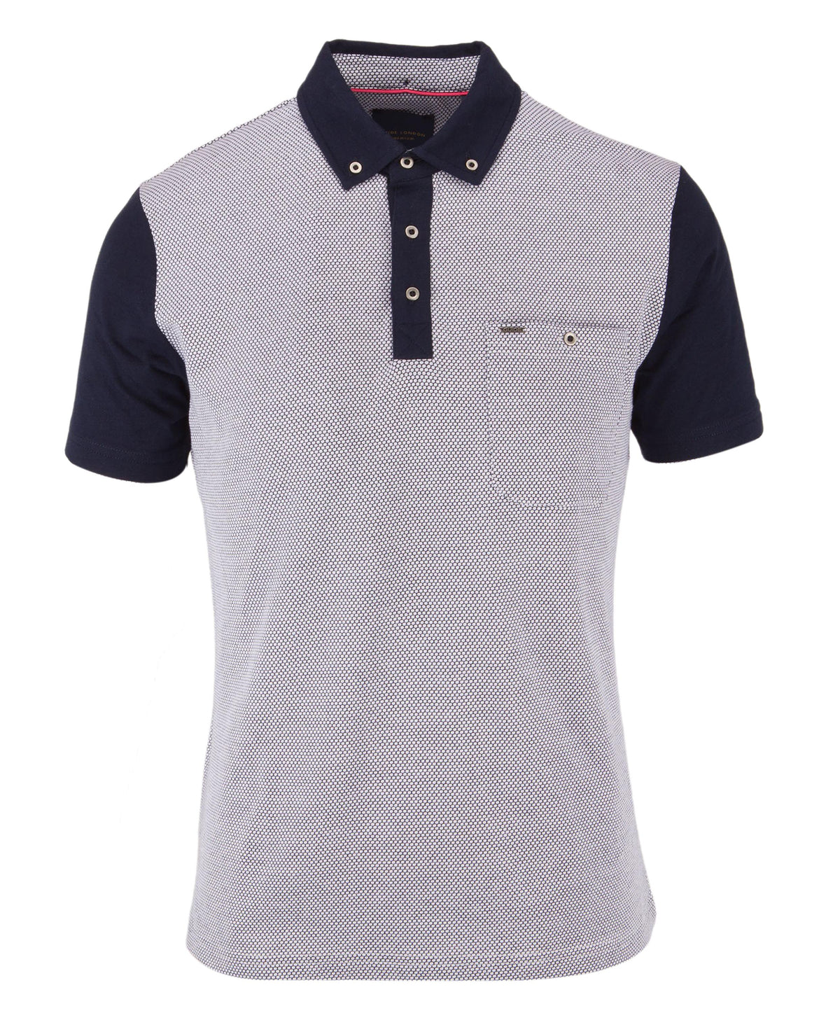 Contrast sleeve jacquard polo