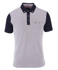Contrast sleeve jacquard polo