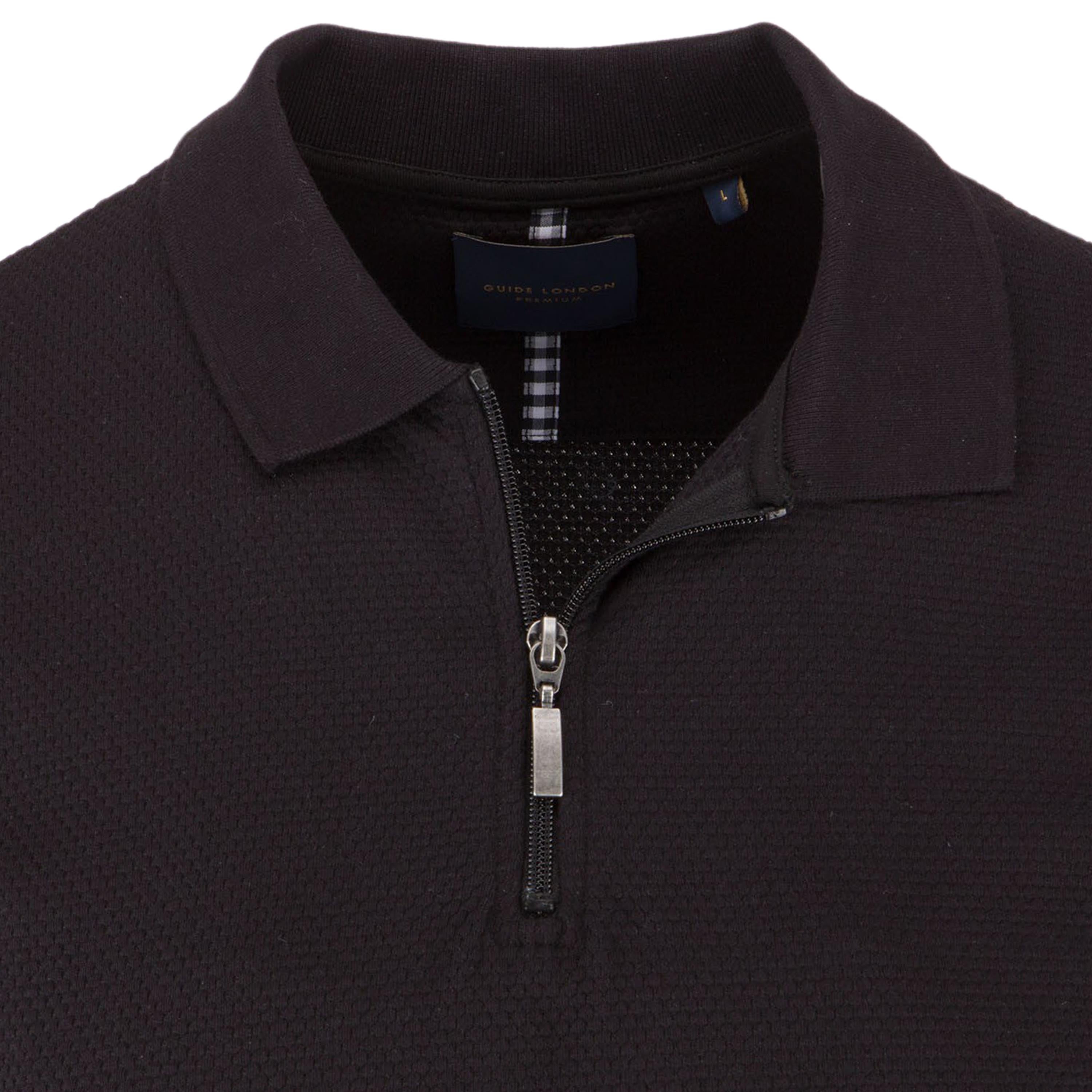 Zip jacquard polo