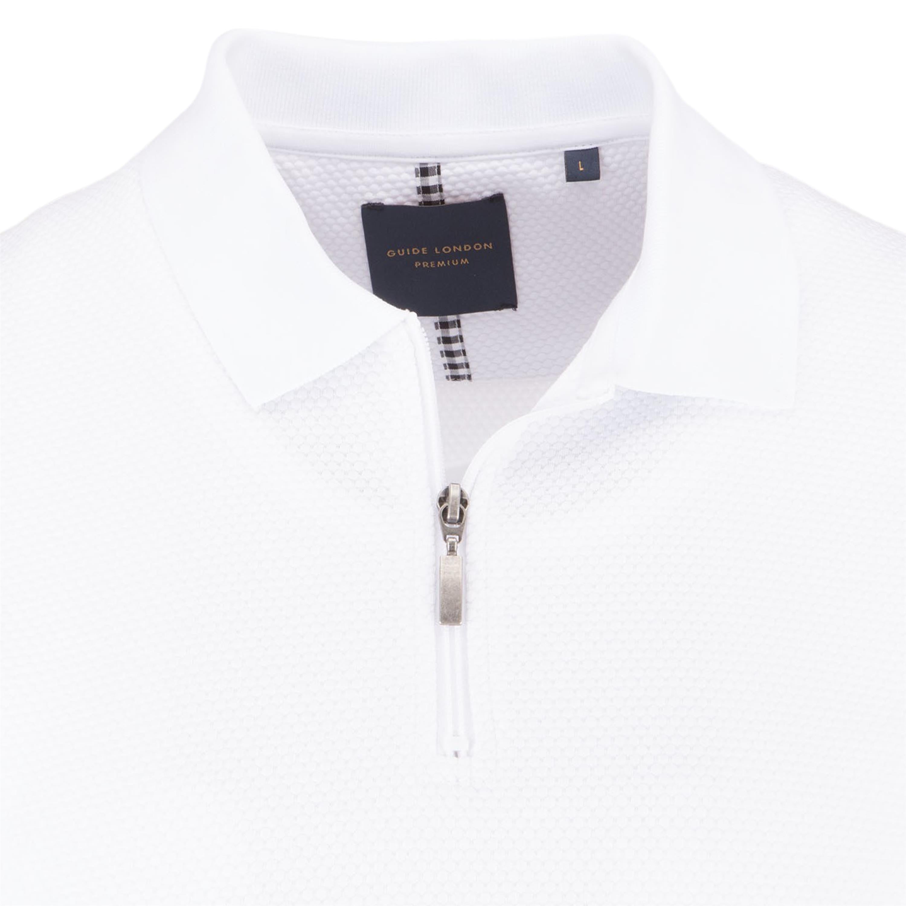 Zip jacquard polo