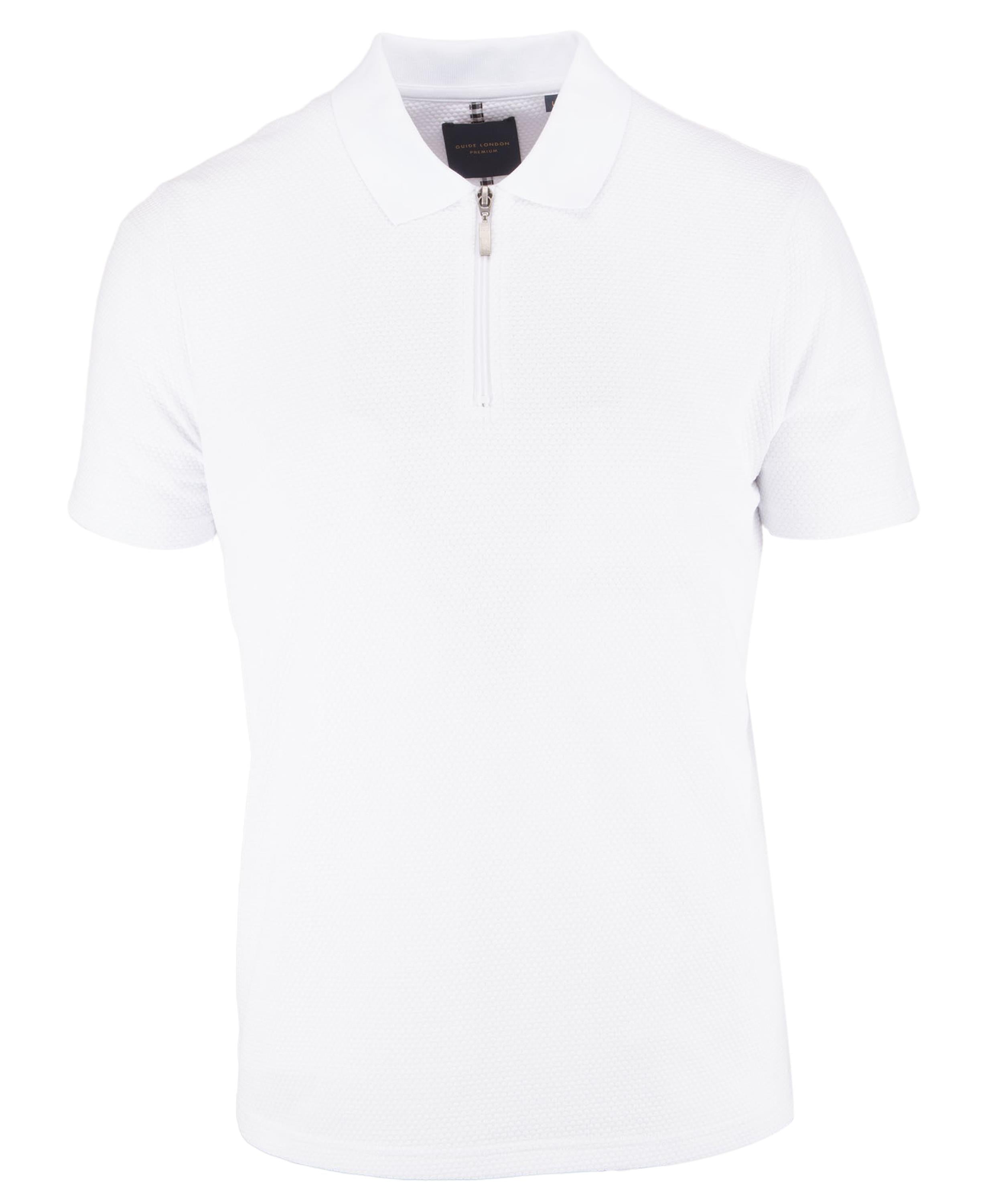 Zip jacquard polo