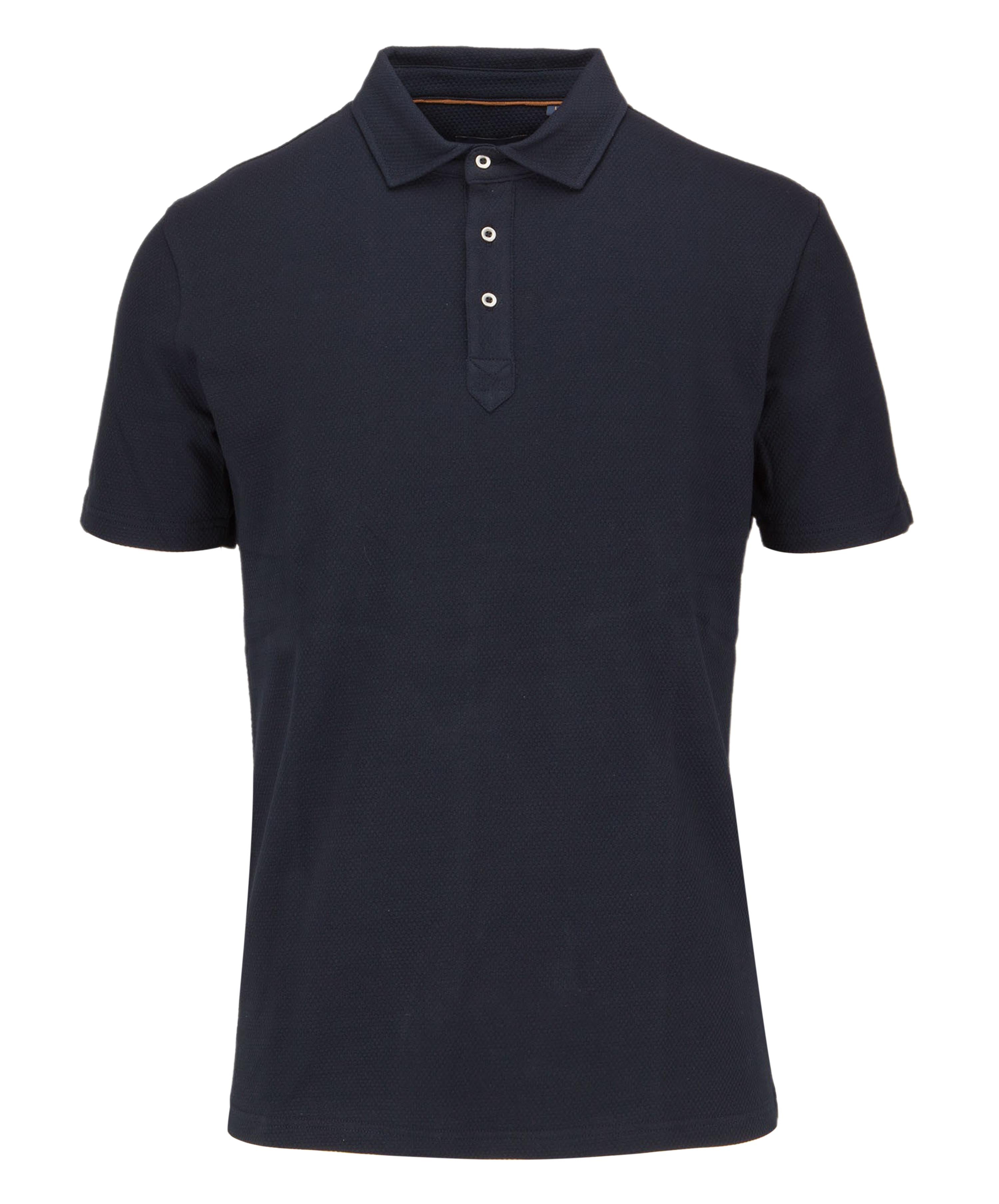 Textured Short Sleeve Polo Top