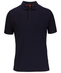 Offset Rectangular Geometric Jacquard Button Polo