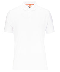 Offset Rectangular Geometric Jacquard Button Polo