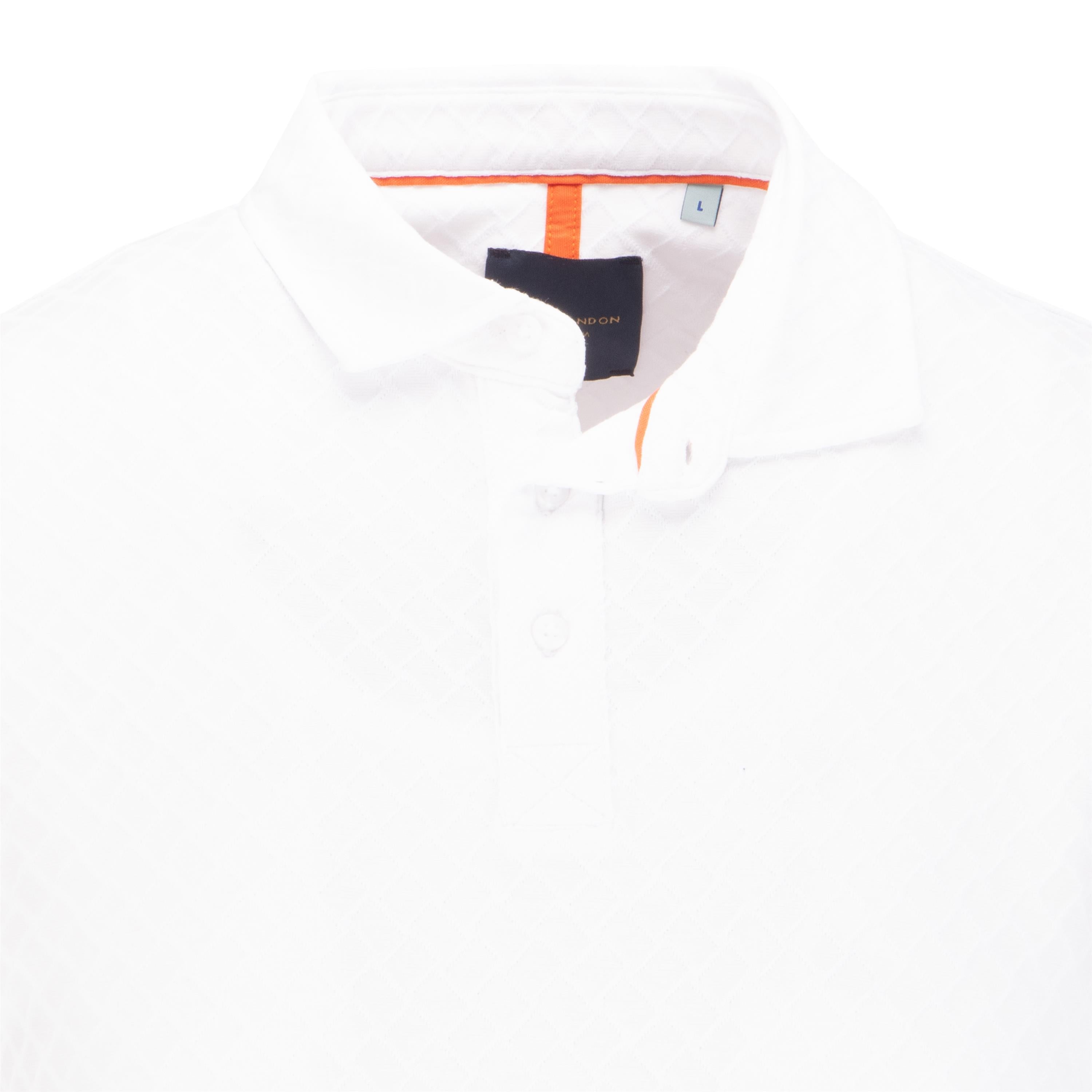 Offset Rectangular Geometric Jacquard Button Polo