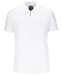 Basket Weave Effect Zipped Polo