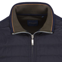 Zip Thru Funnel Neck Quilted Front Sweat