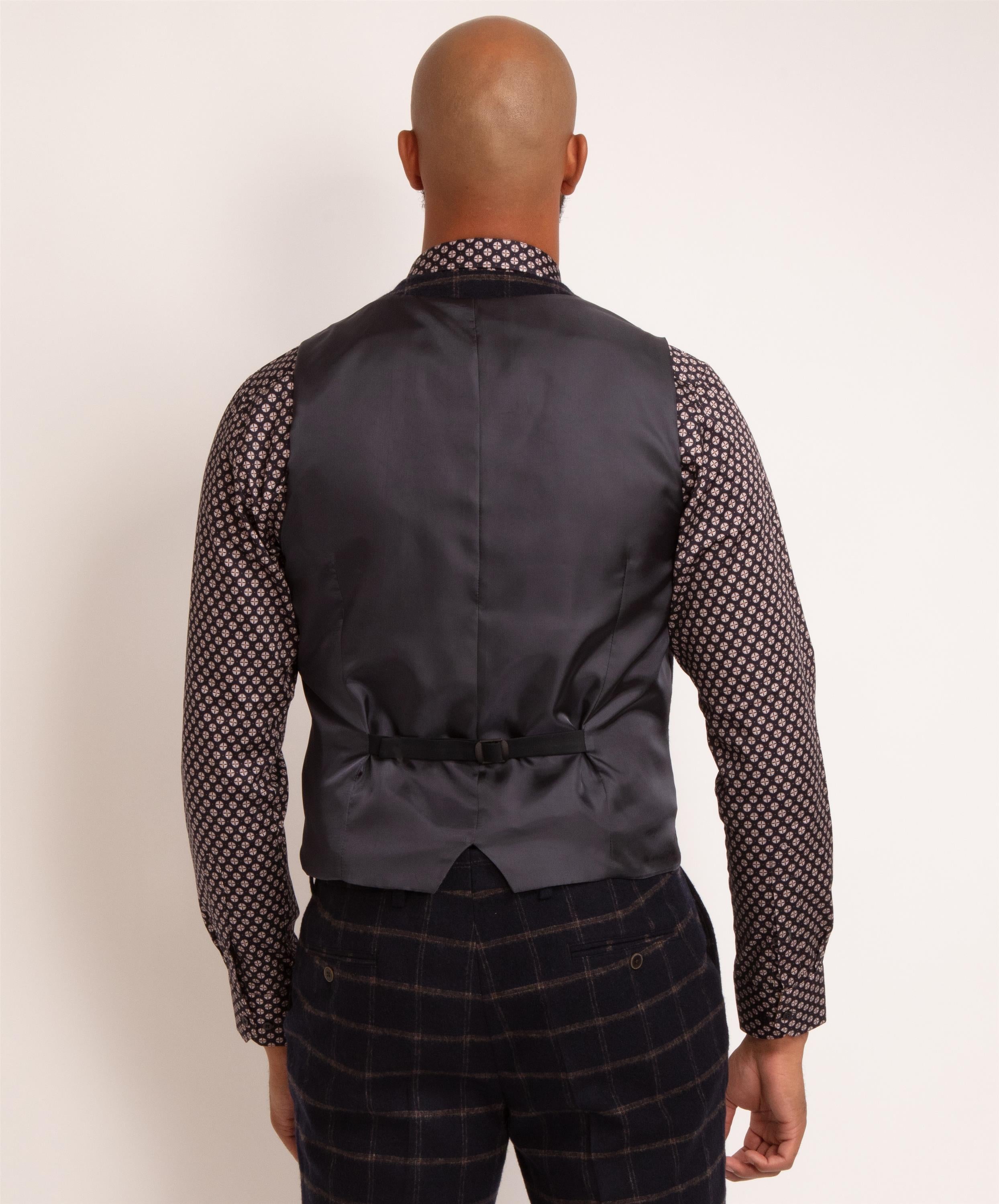 Brushed Tweed Check Waistcoat
