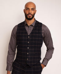 Brushed Tweed Check Waistcoat