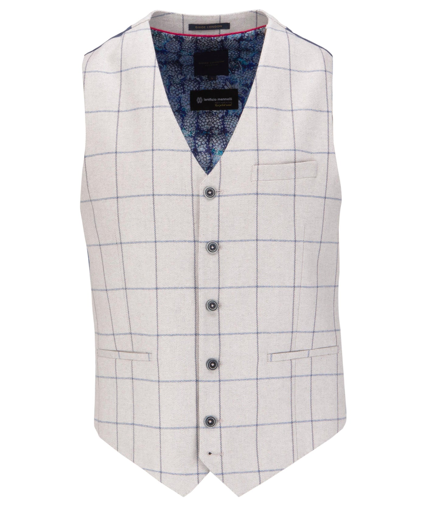 Italian Cotton and Wool blend Check Waistcoat